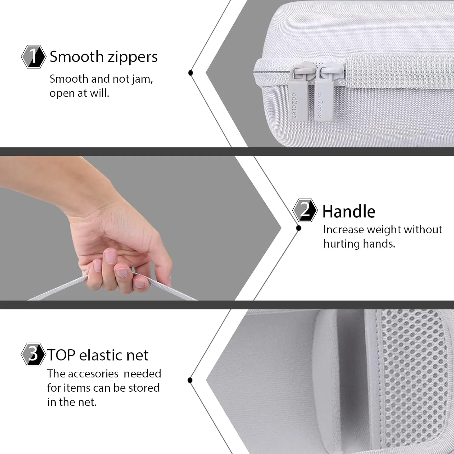 co2CREA Hard Case Replacement for Bose SoundLink Revolve Series II Portable Bluetooth Speaker, Silver Grey Case