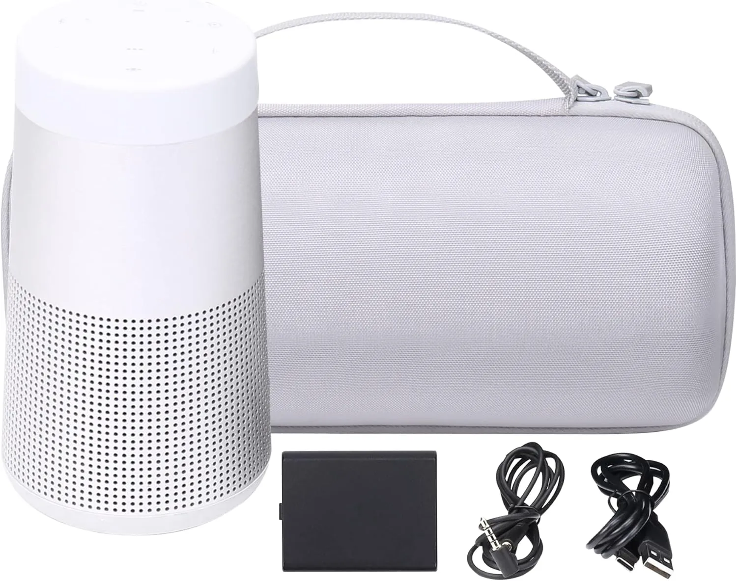 co2CREA Hard Case Replacement for Bose SoundLink Revolve Series II Portable Bluetooth Speaker, Silver Grey Case