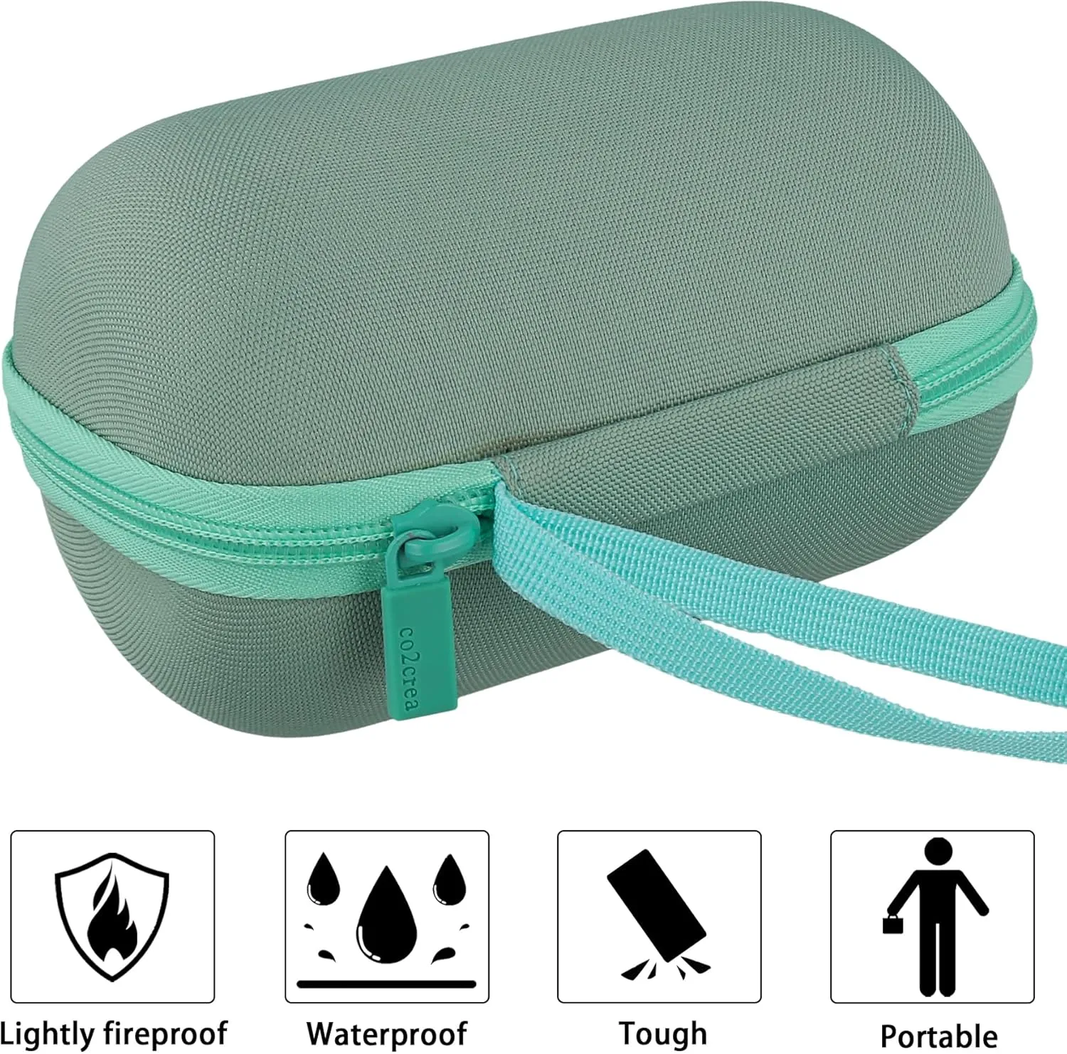co2CREA Hard Travel Case Replacement for Ultimate Ears WONDERBOOM 4 WONDERBOOM Play WONDERBOOM 3 WONDERBOOM 2 Small Portable Wireless Bluetooth Speaker (Green Case)
