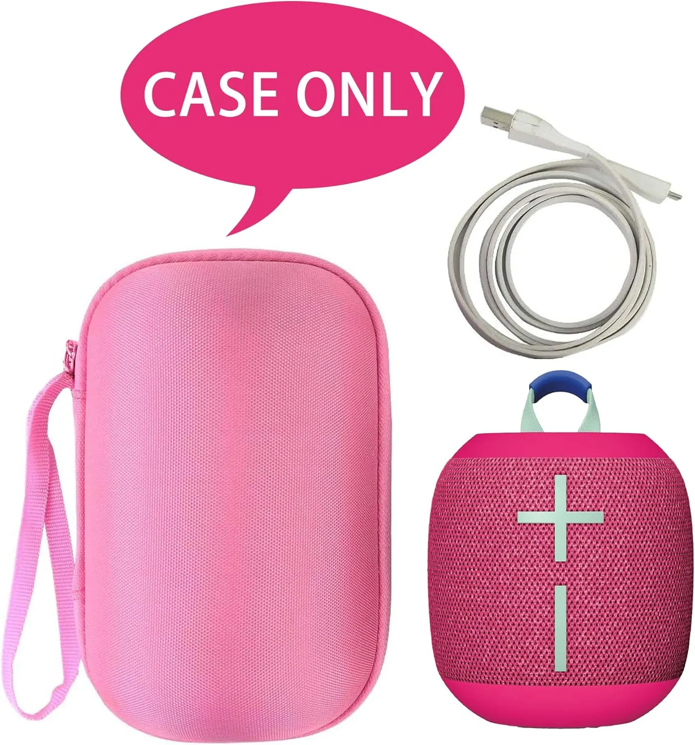 co2CREA Hard Travel Case Replacement for Ultimate Ears WONDERBOOM 4 WONDERBOOM Play WONDERBOOM 3 WONDERBOOM 2 Small Portable Wireless Bluetooth Speaker (Pink Case)