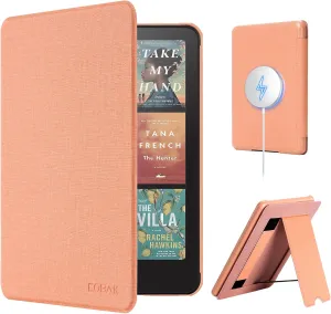 CoBak Lightweight Stand Case for 7" Kindle Paperwhite 12th Gen 2024 and Kindle Colorsoft with Right Hand Strap - Compatible with iPhone MagSafe, for Samsung/Belkin/Anker Wireless Charging Pads