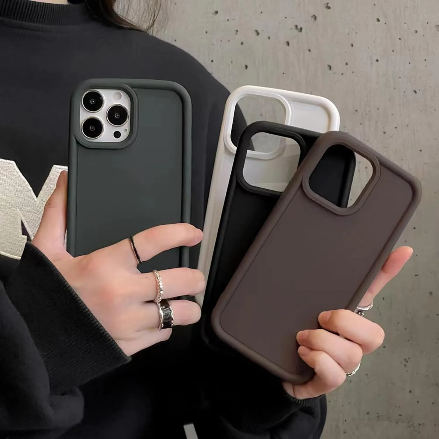 Compatible with iPhone 11 for Women/Girls, Candy Color Silicone Matte Shockproof Soft Bumper Phone Cases for iPhone 11, Black