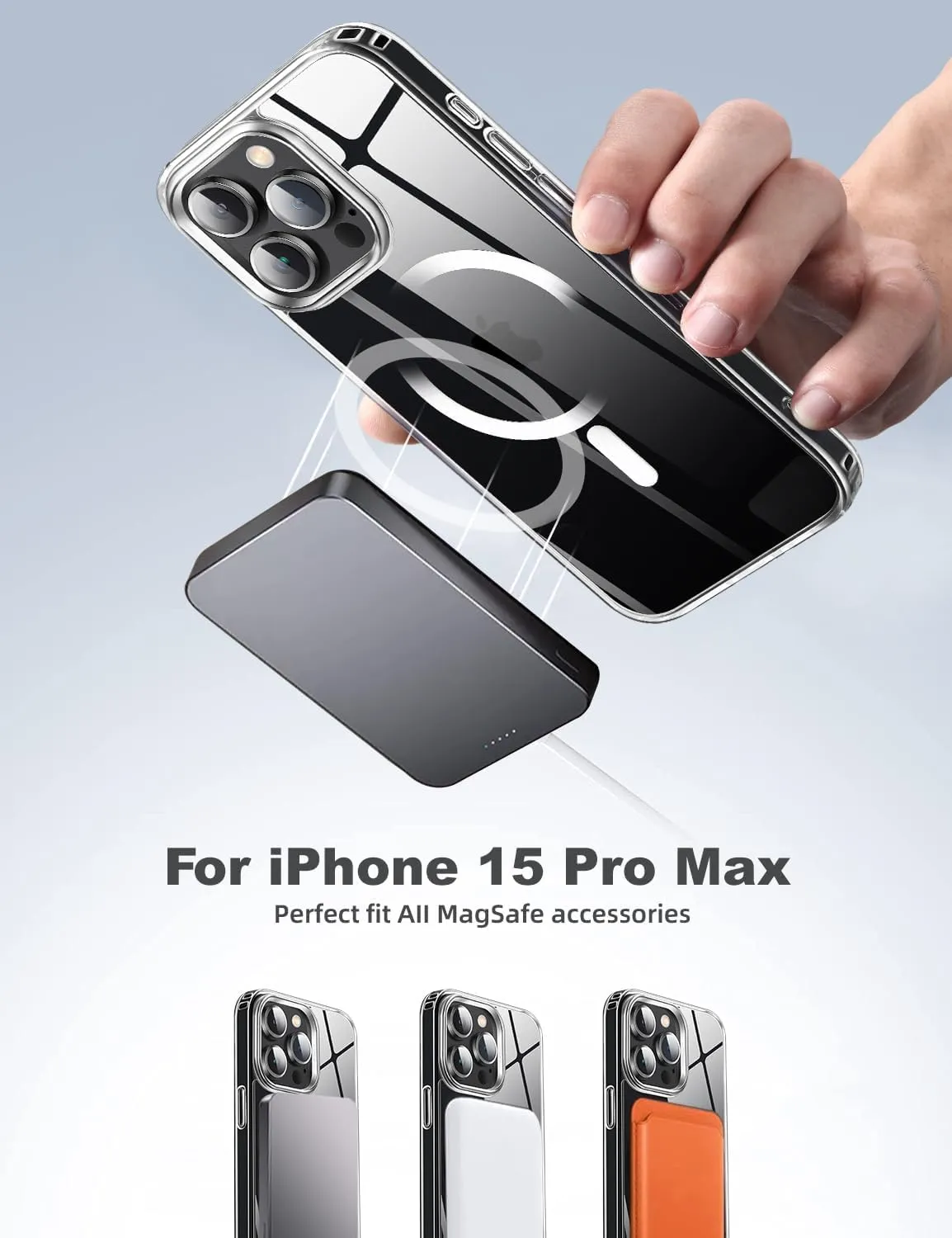 Compatible with iPhone 15 Pro Max case [10FT Drop Resistant] Crystal Clear Shockproof Slim Fit iPhone 15 Pro Max Phone Cases (6.7"), Crystal Clear