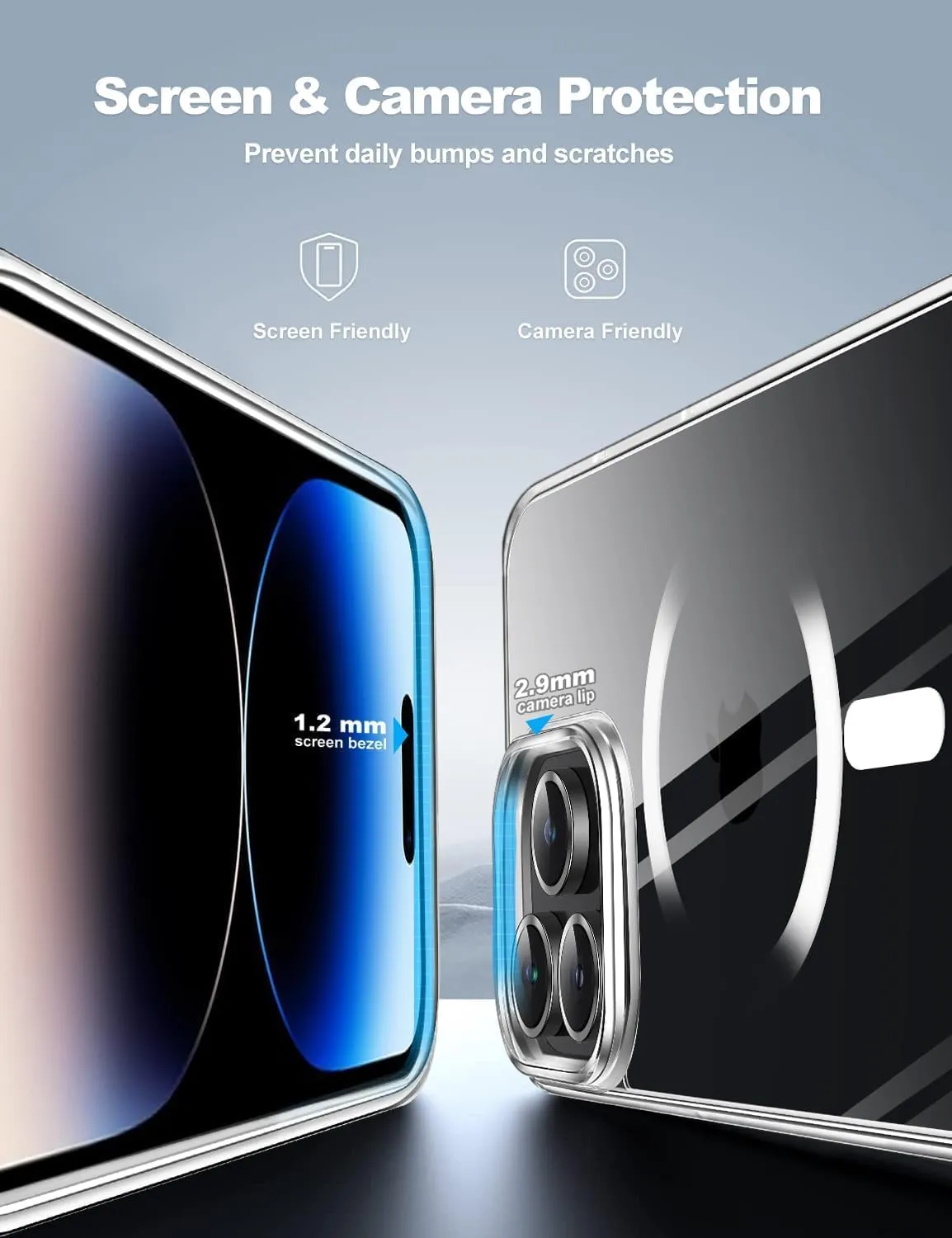 Compatible with iPhone 15 Pro Max case [10FT Drop Resistant] Crystal Clear Shockproof Slim Fit iPhone 15 Pro Max Phone Cases (6.7"), Crystal Clear