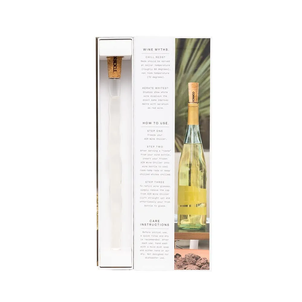 Corkcicle Air Wine Bottle Chiller, 0.94 x 0.94 x 12  Keep Chilled Whites Cold & Bring Room Temp Reds to Cellar Temp in 15 Minutes with the Wine Chiller  Convenient Pour-Through with Aerator