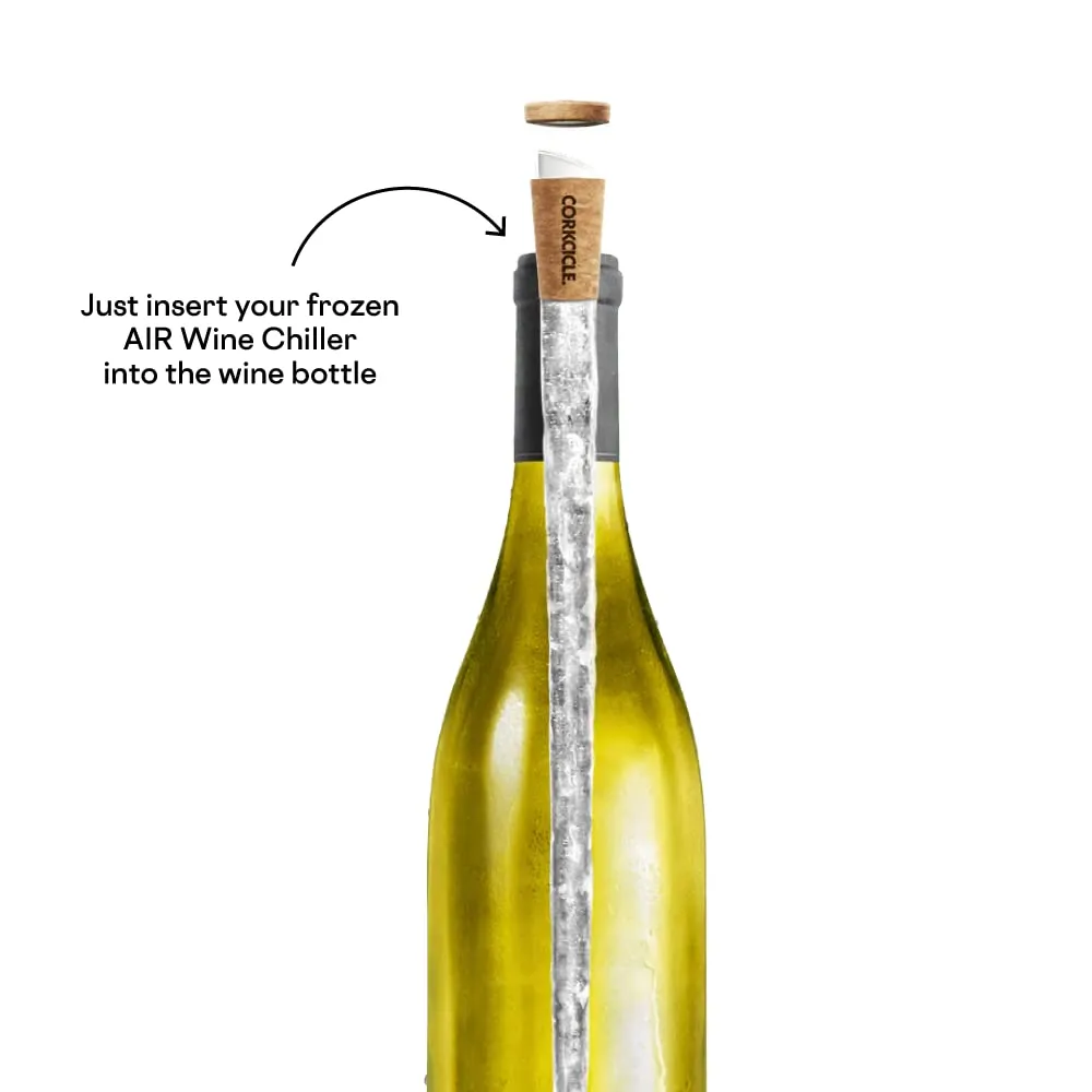 Corkcicle Air Wine Bottle Chiller, 0.94 x 0.94 x 12  Keep Chilled Whites Cold & Bring Room Temp Reds to Cellar Temp in 15 Minutes with the Wine Chiller  Convenient Pour-Through with Aerator