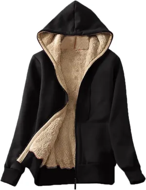 COTECRAM Winter Coats for Women Fashion Plus Size Sharpa Jacket Fleece Warm Hoodie Outwear Plush Sweatshirt Thick Fuzzy Tops