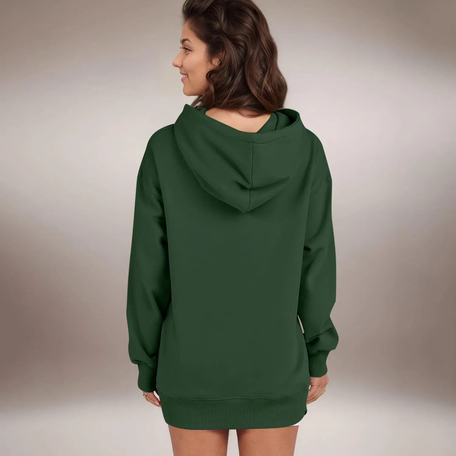 COTECRAM Women Oversized Hoodies Side Zipper Casual Sweatshirts Lightweight Tunic Pullover 2024 Fall Long Sleeve Shirts