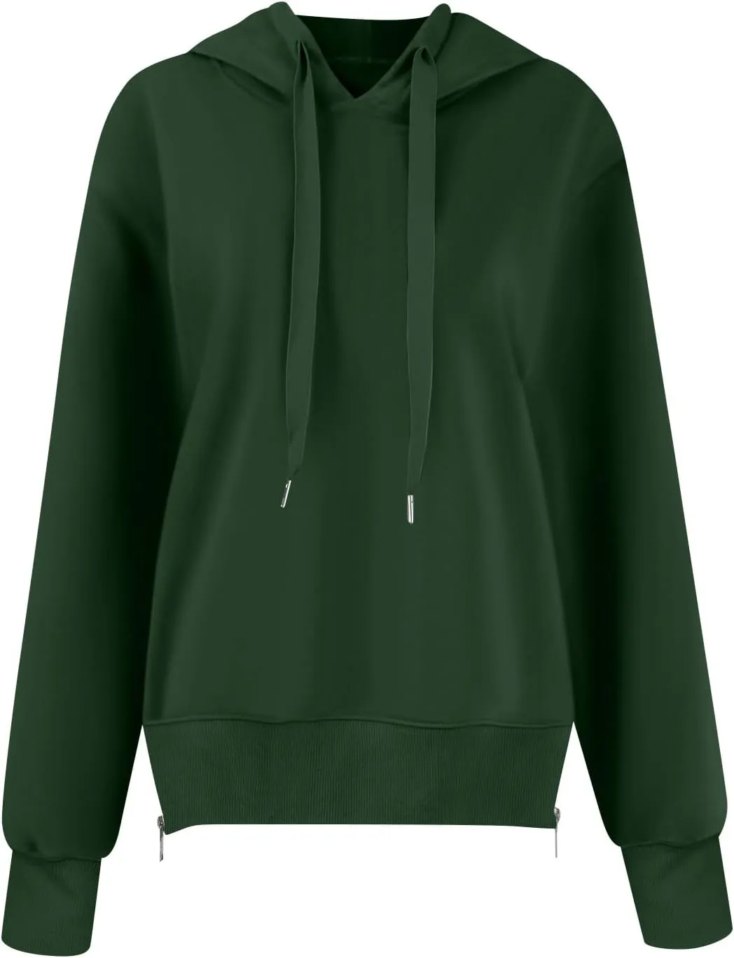 COTECRAM Women Oversized Hoodies Side Zipper Casual Sweatshirts Lightweight Tunic Pullover 2024 Fall Long Sleeve Shirts