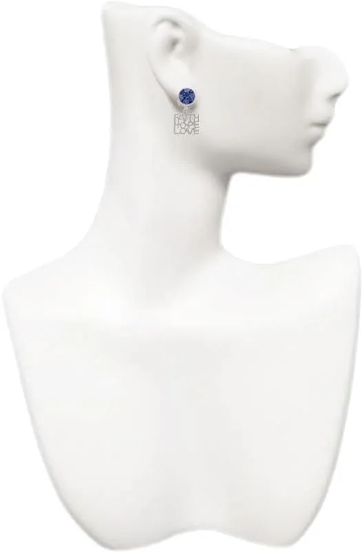 Delight Jewelry Silvertone Faith Hope Love - Large Crystal Clip on Earrings