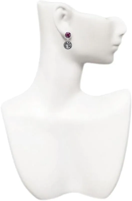 Delight Jewelry Silvertone Faith in Circle - Large Crystal Clip on Earrings