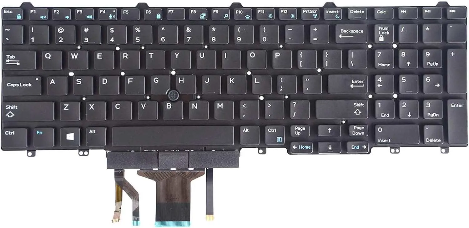 Dell Latitude 5550 5570 5580 5590 5591 Backlit Keyboard with Pointer & Buttons 383D7 0383D7