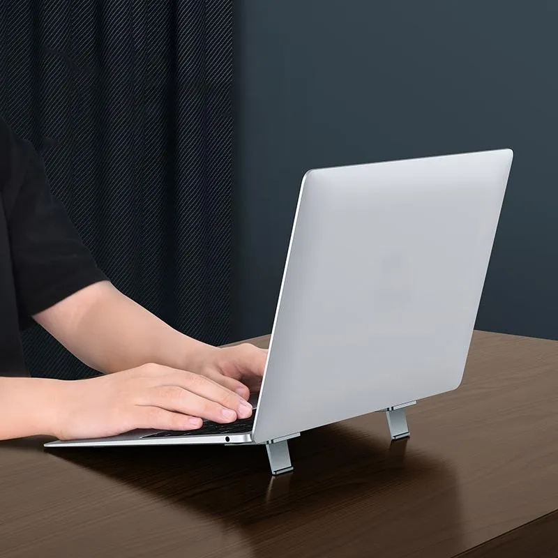 Desktop Folding Notebook Stand with Invisible Height Increase and Storage