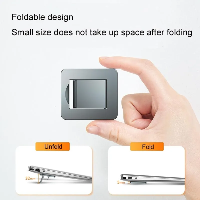 Desktop Folding Notebook Stand with Invisible Height Increase and Storage