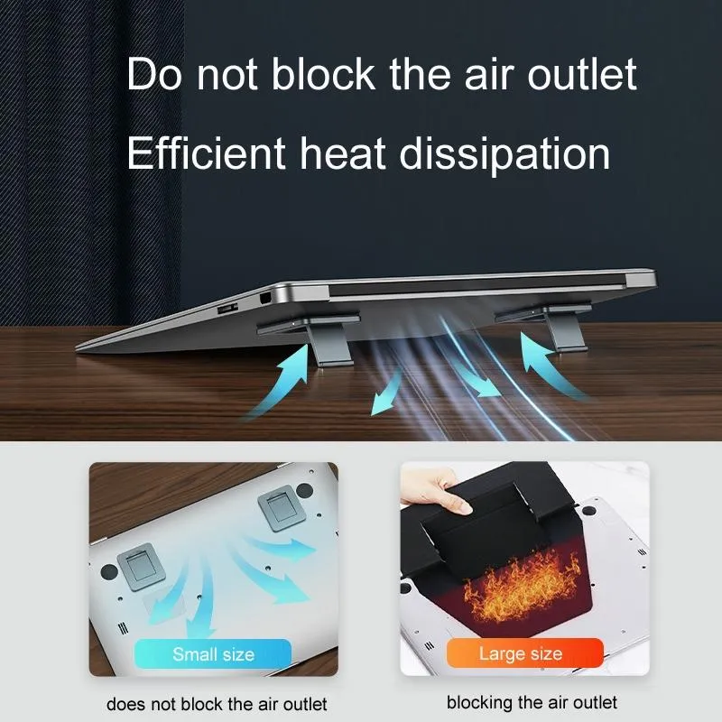 Desktop Folding Notebook Stand with Invisible Height Increase and Storage
