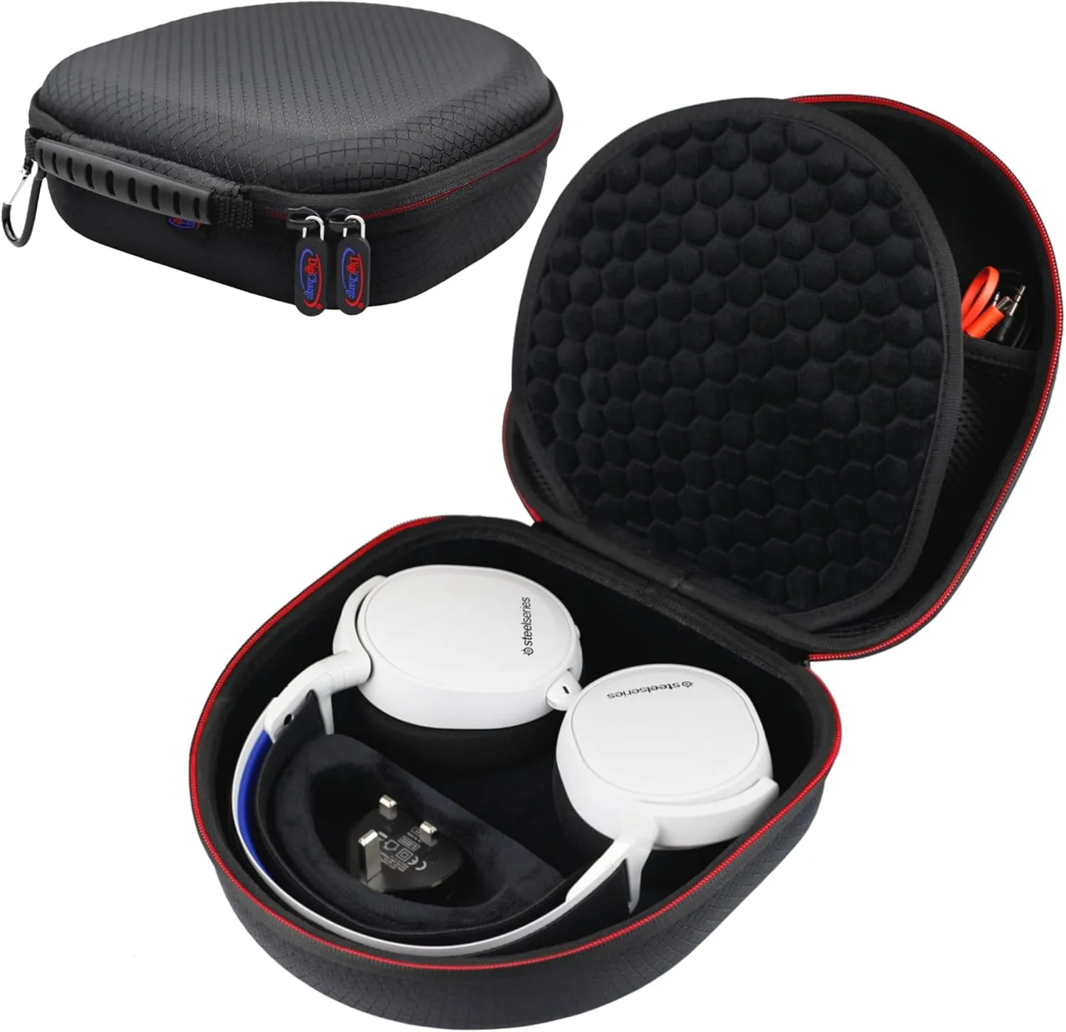 Digicharge Hard Case for Sony WH-CH720N WH-XB910N ULT WEAR MDR-M1 MDR-MV1 WH-1000XM5 JBL Tune 720T 710BT Live 770NC Tour One M2 Headphones Flat Folding Large Over Ear Carry Travel Cover Bag