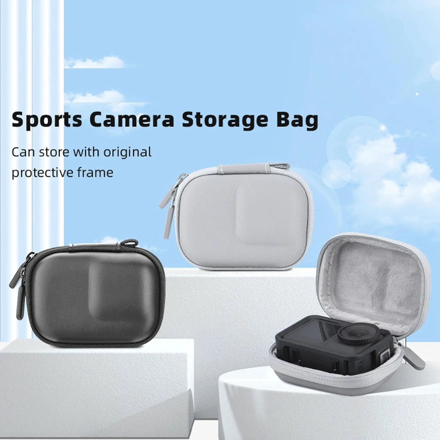Dilwe Camera Case Bag, Protective Portable Waterproof, Stylish Camera Storage Bag, for OSMO Action 4 3 Camera, with Strong, Easy to Carry, Convenient to Use (Black)