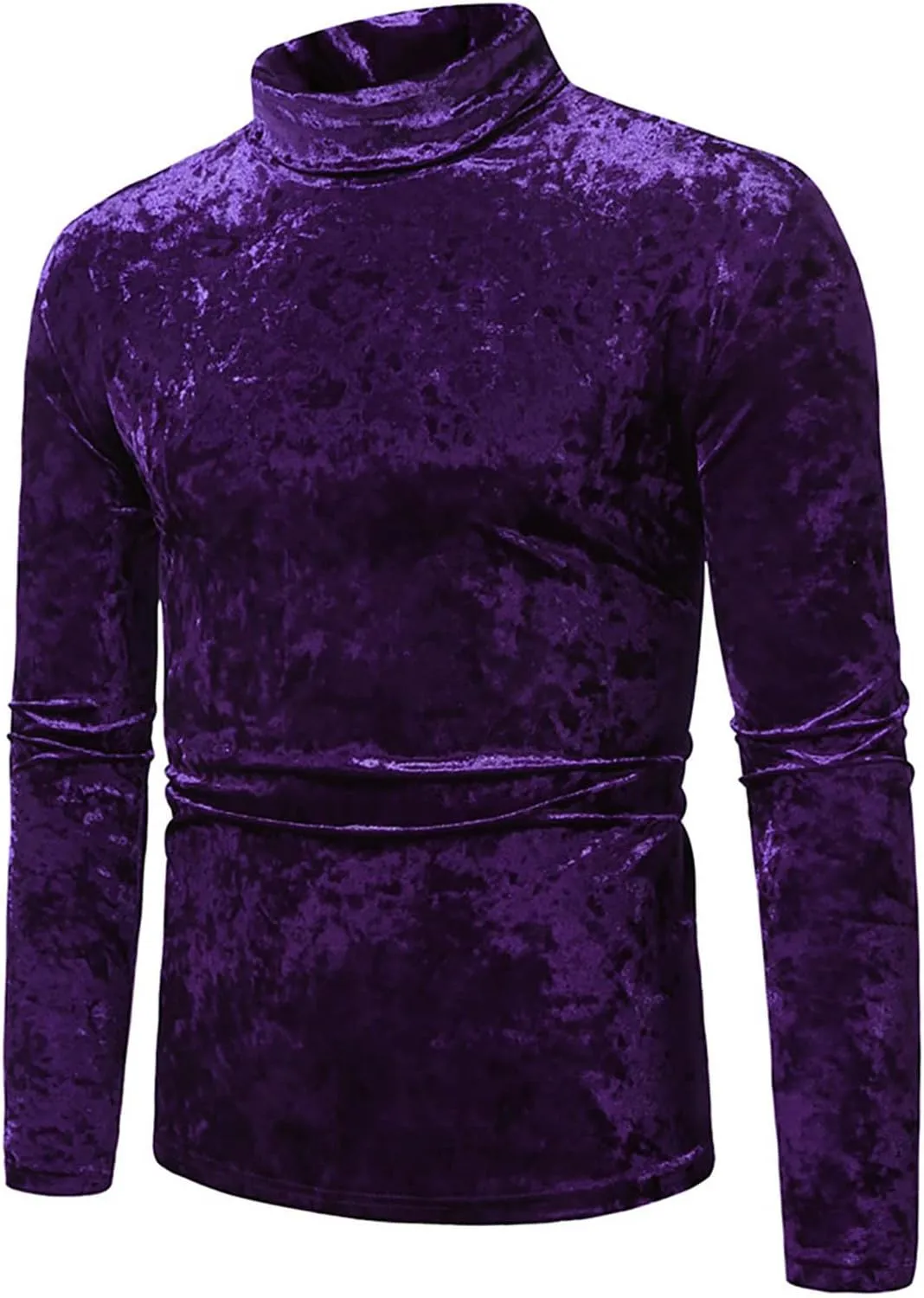Dress Shirts for Men's Velvet Turtleneck Thermal Shirt Long Sleeve T Shirt Solid Slim Fit Shirt Tops for Wedding Party