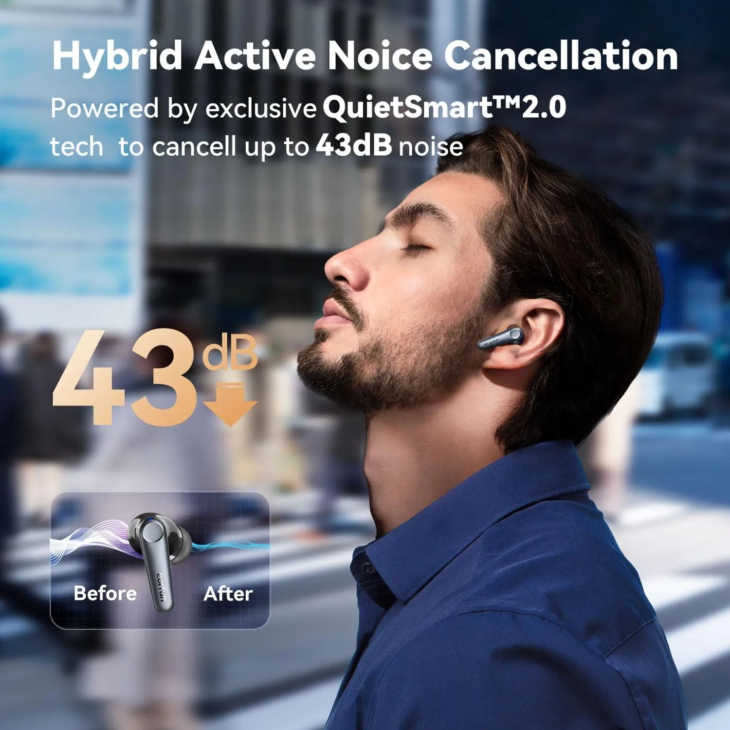 EarFun Air Pro 3 Noise Cancelling Earbuds, Qualcomm aptX Adaptive Sound, 6 Mics CVC 8.0 ENC, Bluetooth 5.3 Earbuds, Multipoint Connection, 45H Playtime, App Customize EQ, Wireless Charging