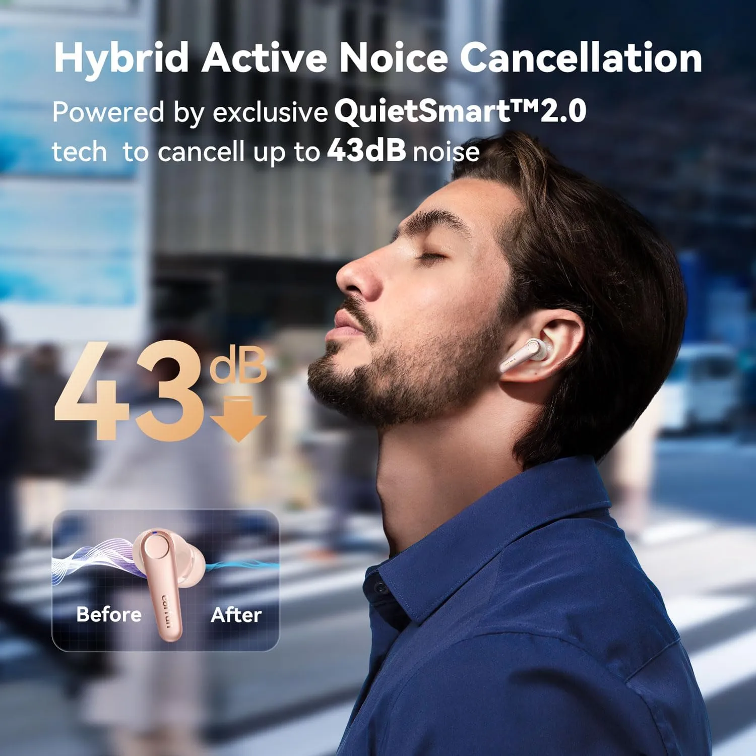 EarFun Air Pro 3 Noise Cancelling Wireless Earbuds, Qualcomm aptX Adaptive Sound, 6 Mics CVC 8.0 ENC, Bluetooth 5.3 Earbuds, Multipoint Connection, 45H Playtime, App Customize EQ, Pink