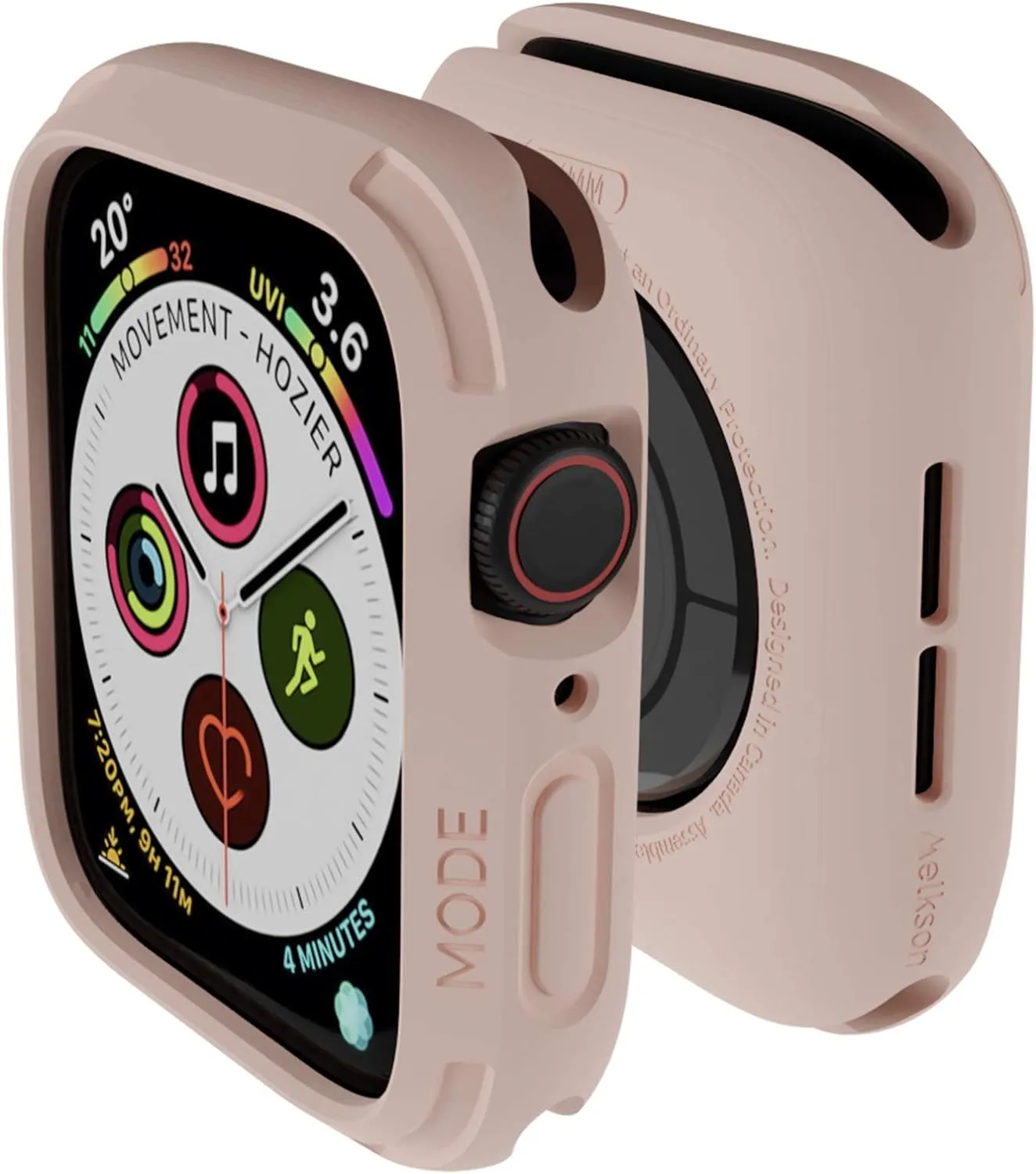 elkson Apple Watch 6 SE 5 4 case 44mm iwatch Quattro Series Bumper Cases Protection Compatible with Apple Watch Durable Military Grade Pink TPU Flexible Shock Proof Resist