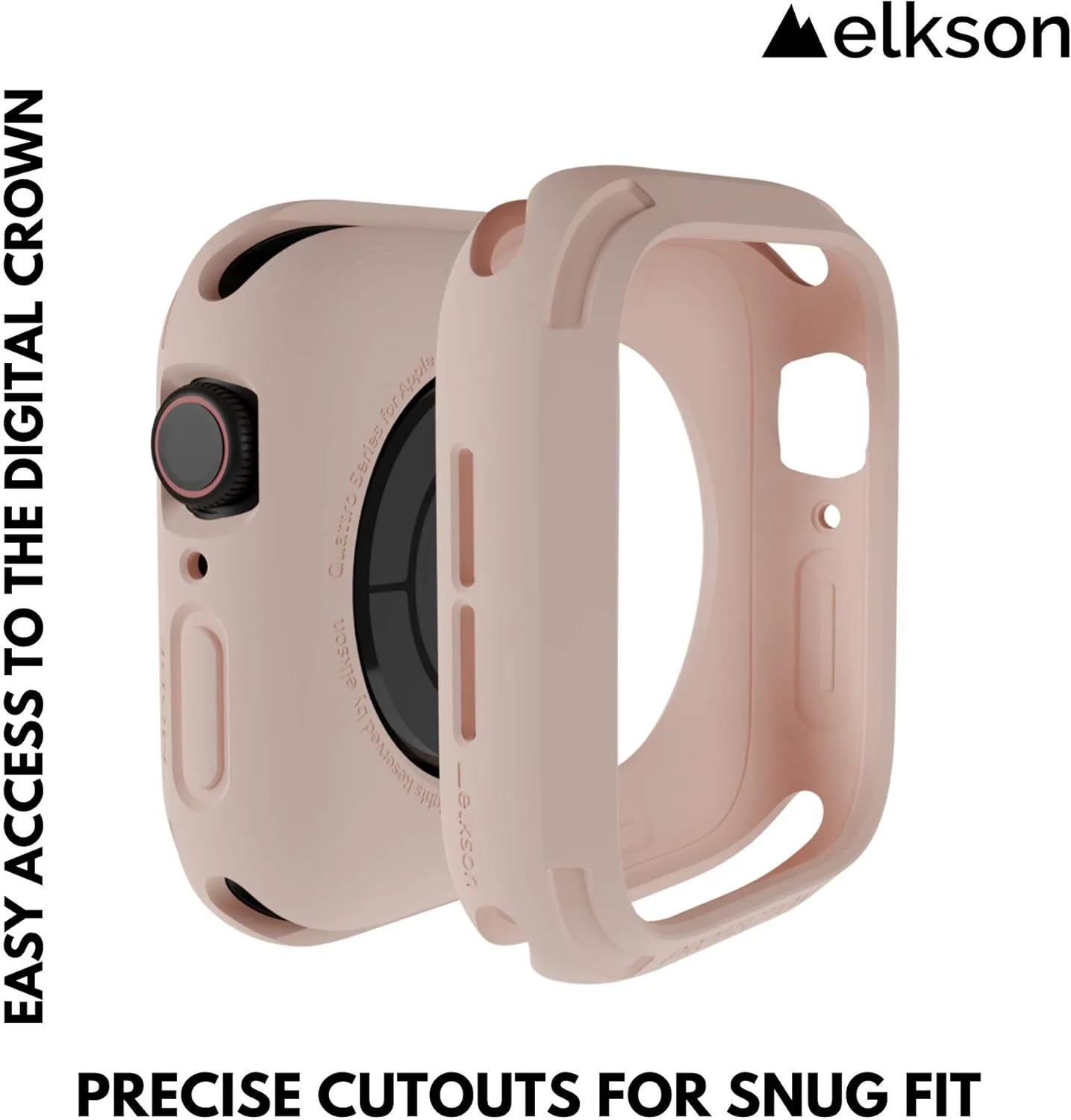 elkson Apple Watch 6 SE 5 4 case 44mm iwatch Quattro Series Bumper Cases Protection Compatible with Apple Watch Durable Military Grade Pink TPU Flexible Shock Proof Resist