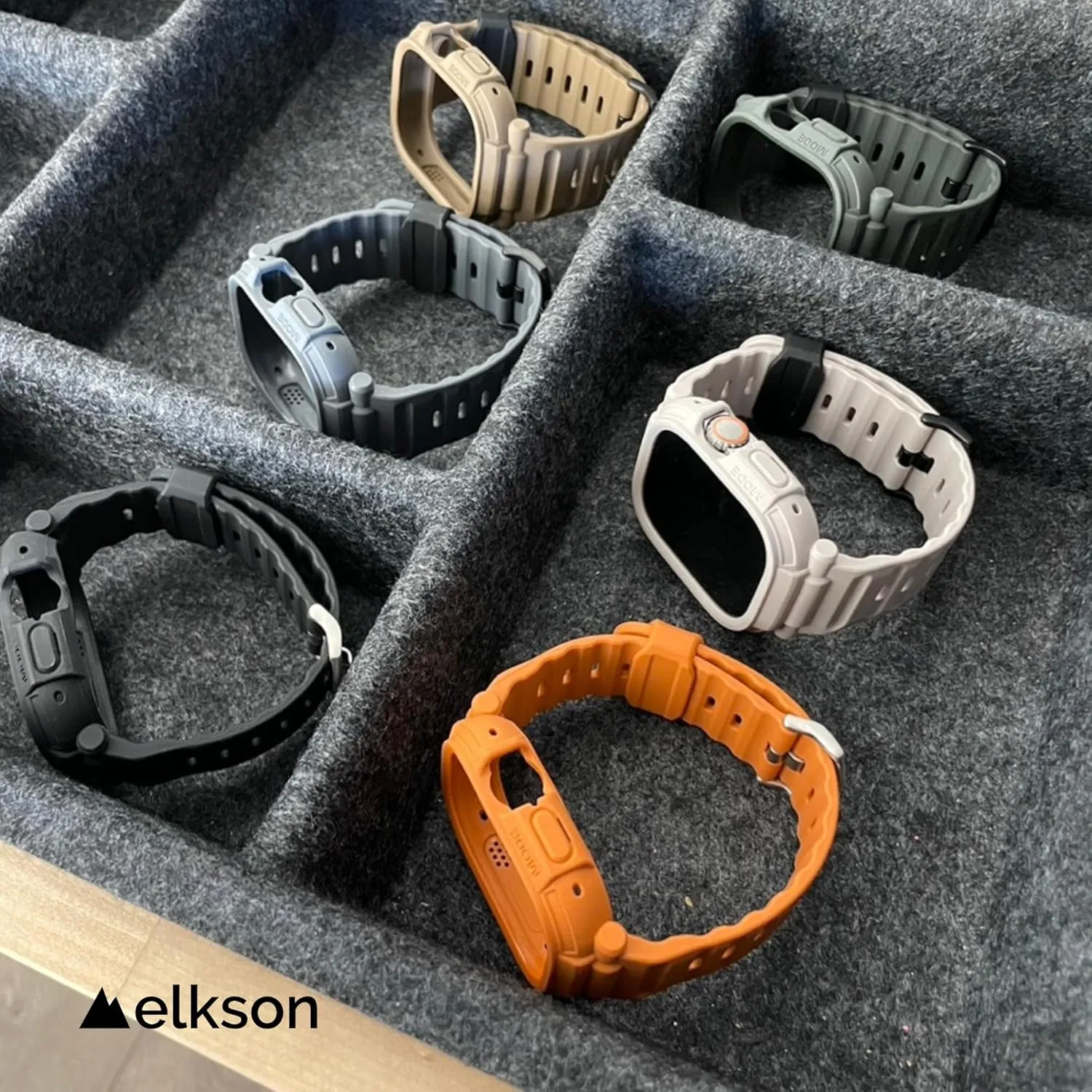 elkson Made for Apple Watch Ultra 2 1 Bumper Case Band 49mm Screen Protector Tempered Glass, Quattro Pro 2.0 Series Rugged for iWatch, Military Grade Durable Protective Cover, Shock Proof, Black