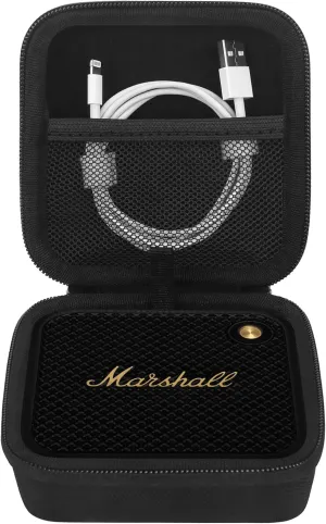 Elonbo Carrying Case for Marshall Willen/Willen II Portable Bluetooth Speaker, Wireless Speaker Travel Bag Storage Holder, Mesh Pocket Fits Charging Cable, Black