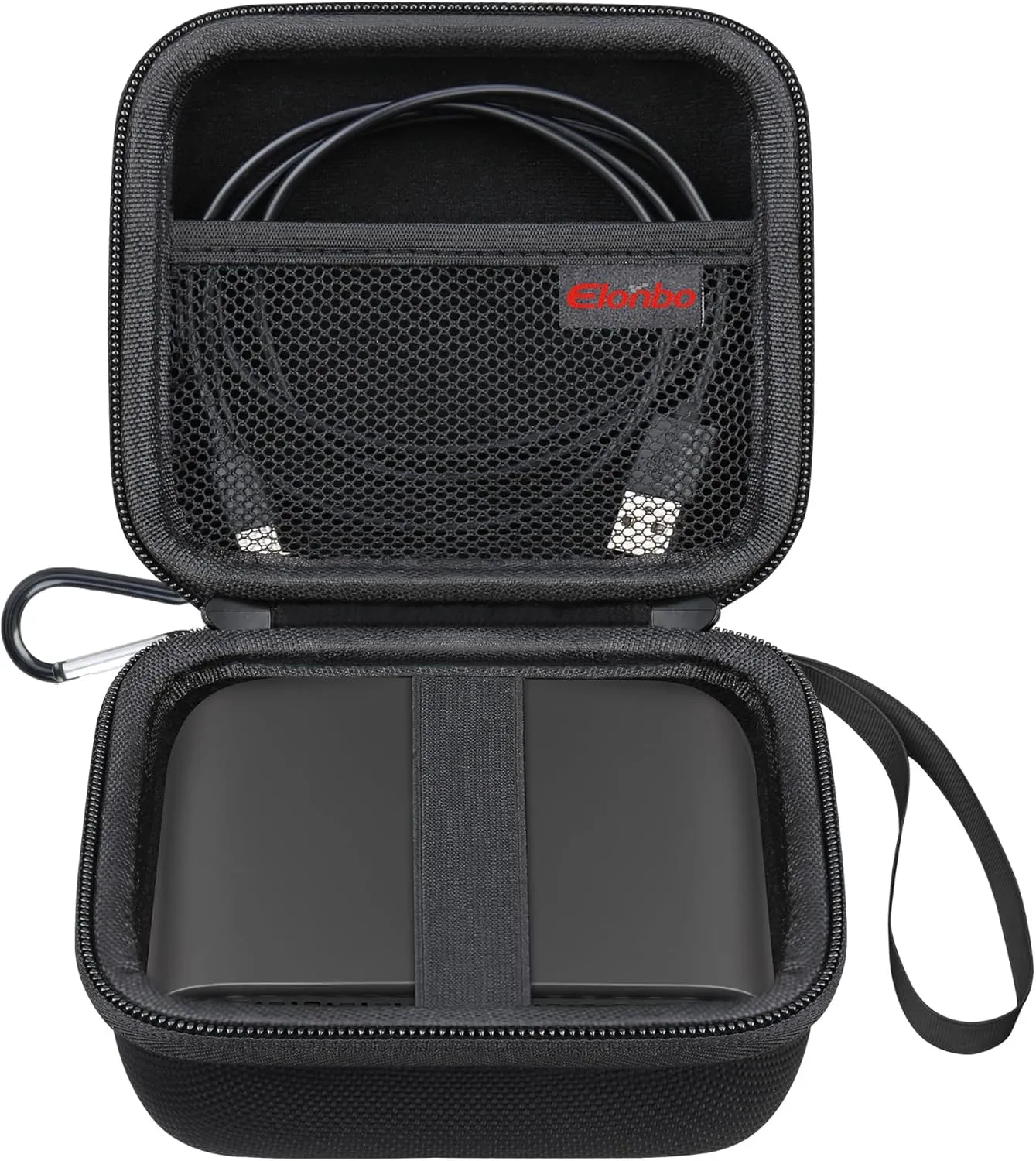 Elonbo Carrying Case for TP-Link Ultra-Portable Wi-Fi 6 AX1500 TL-WR1502X/ AX3000 TL-WR3002X Travel Router, Wireless Hotspot Router Storage Holder, Extra Mesh Pocket Fits Power Adapter Cable, Black