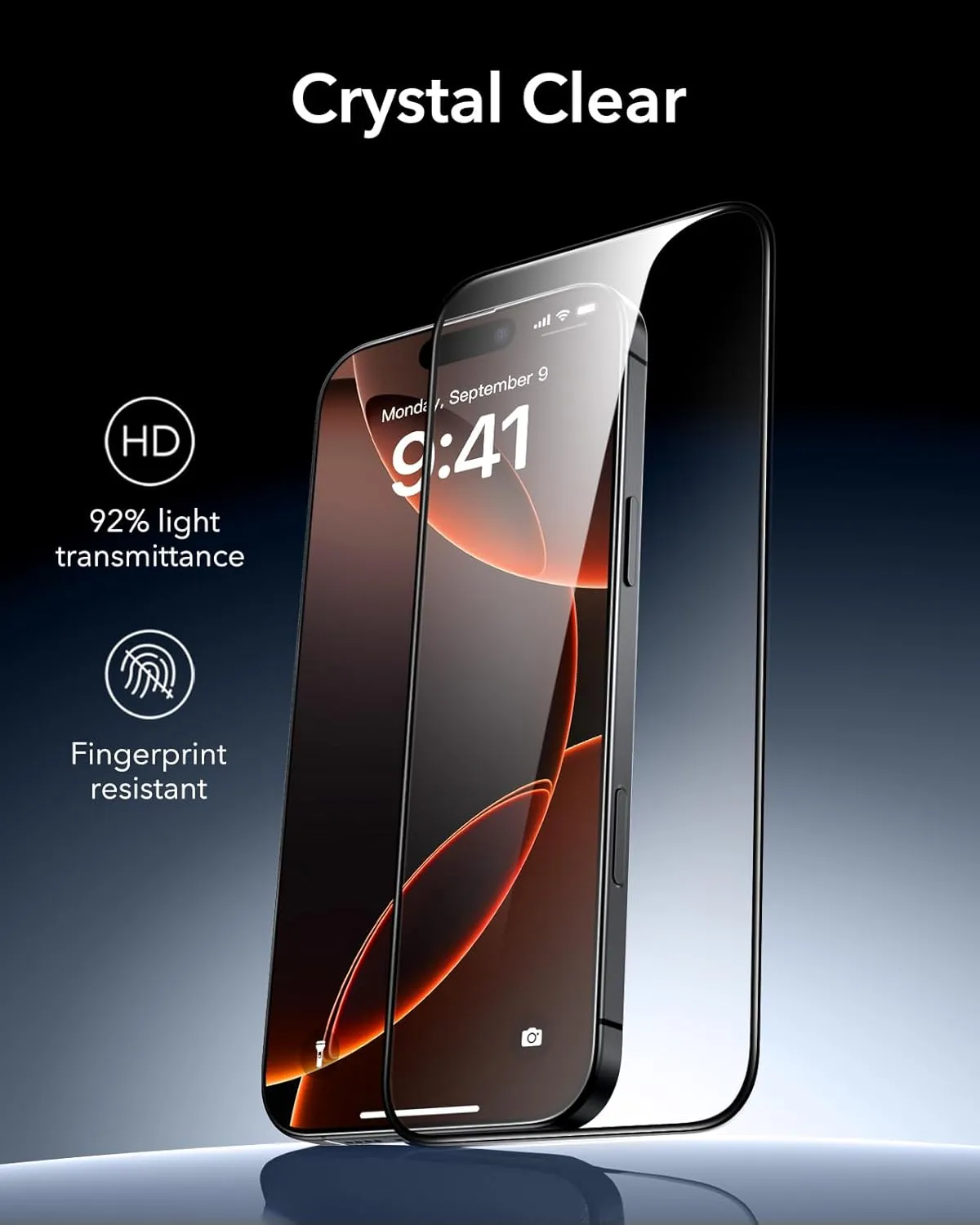 ESR 3 Pack 9H  Glass for iPhone 16 Pro Screen Protector, [Military Grade Shatterproof & Longest Durable] Armorite Ultra-tough Tempered Glass with UltraFit Tray