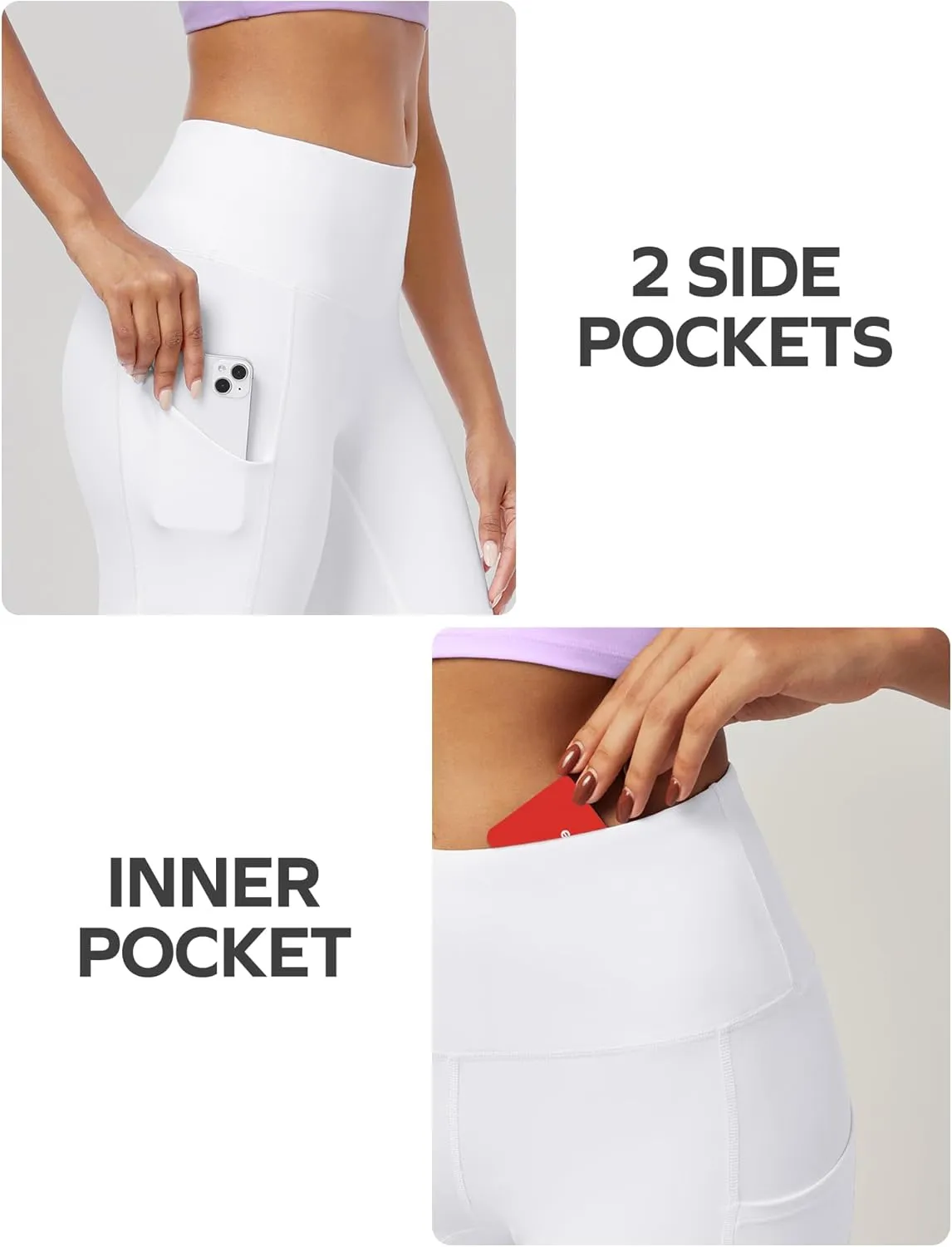 Ewedoos Leggings with Pockets for Women High Waisted Yoga Pants Women Tummy Control Workout Compression Leggings
