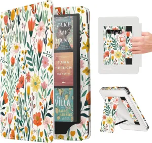 Famavala Case for 7"/6.8" Kindle Paperwhite (2024/2021 Release, 12th/11th Generation) and Signature Edition,Compatible with Samsung/Belkin Wireless Charging Pads (Garden Floral)