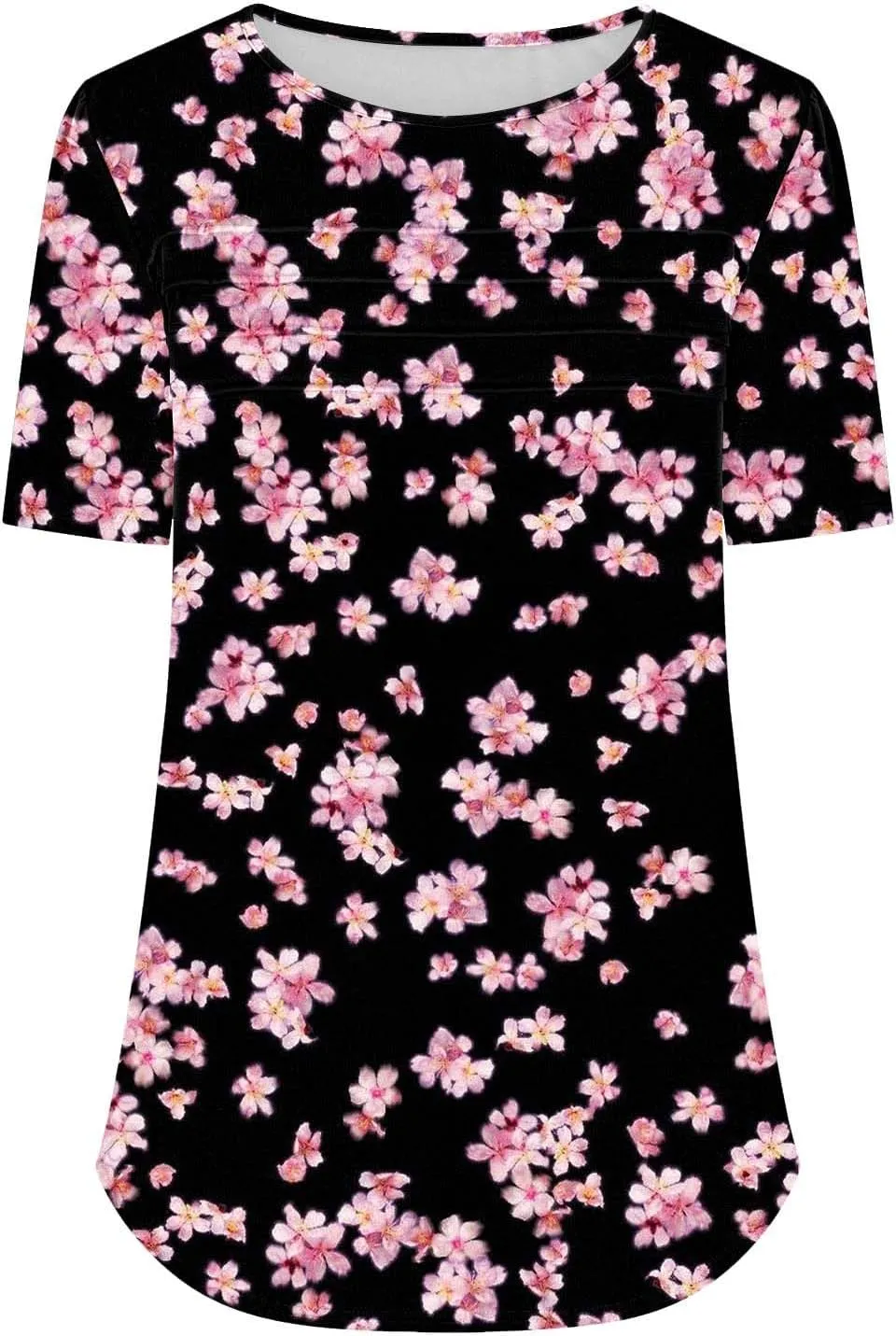 Floral Tops for Women Short Sleeve Crew Neck Casual Tops Trendy Boho Blouses Tshirt Loose Fit Tunic Hawaiian Shirts