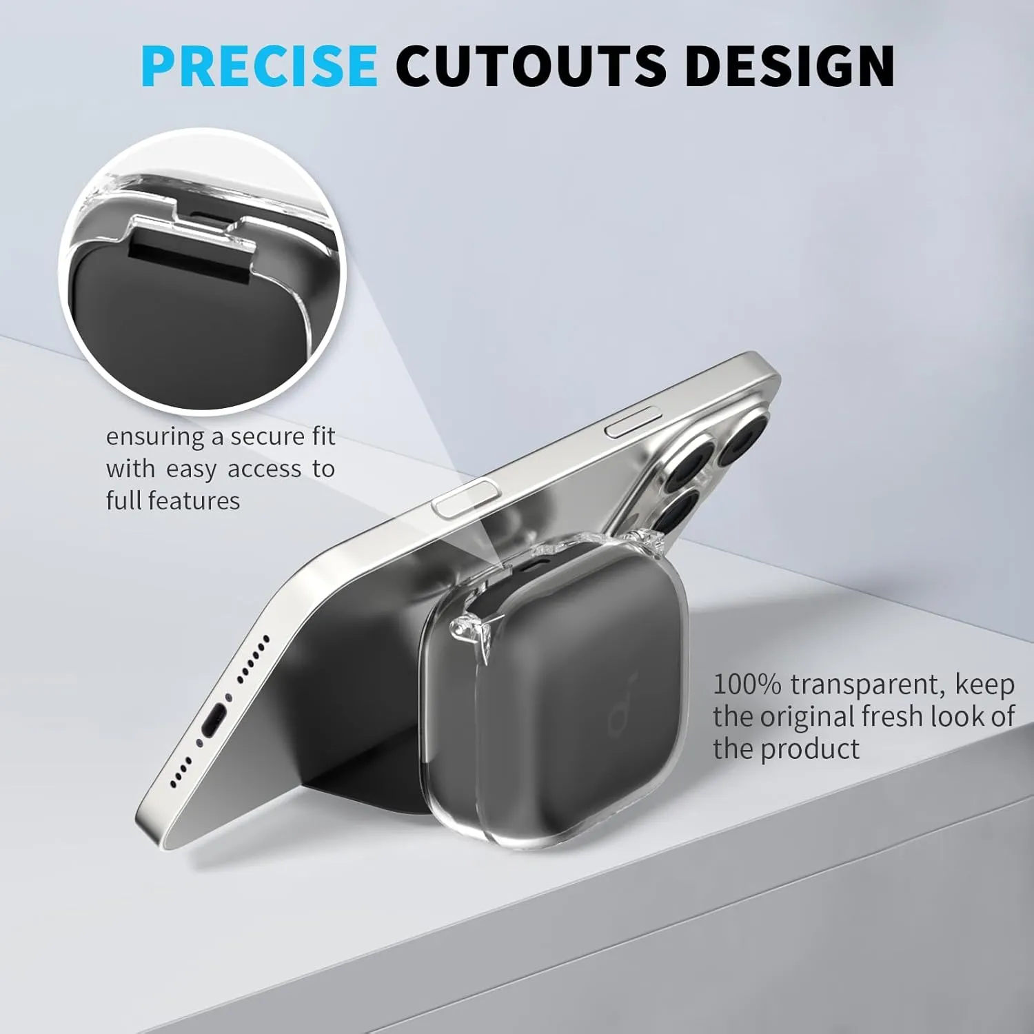 for Anker Soundcore P30i Case Cover, Clear TPU Protective Case Cover, Compatible with Anker Soundcore P30i Charging Case with Carabiner (Clear)