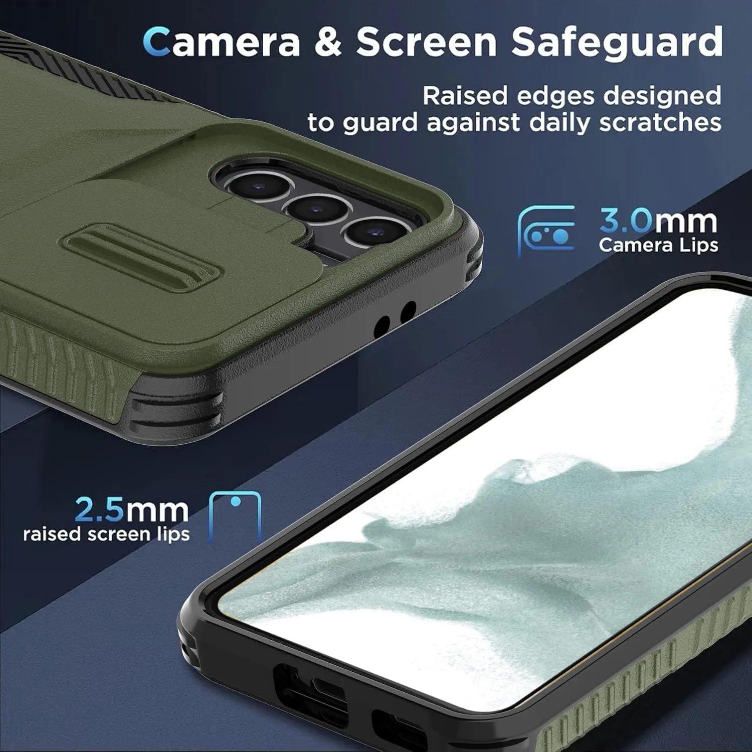 for Galaxy S21 5G Case with 1 HD Screen Protector & Slide Camera Cover [Military-Grade] Phone Case Heavy Duty Rugged Shockproof Protective Cover for Samsung Galaxy S21(Pine Green)