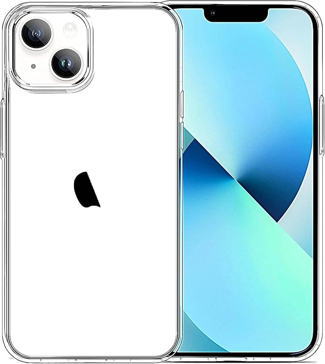 for iPhone 13 Case Clear, Transparent Soft Shockproof Protective Slim Thin Phone Bumper Phone Cases for iPhone 13