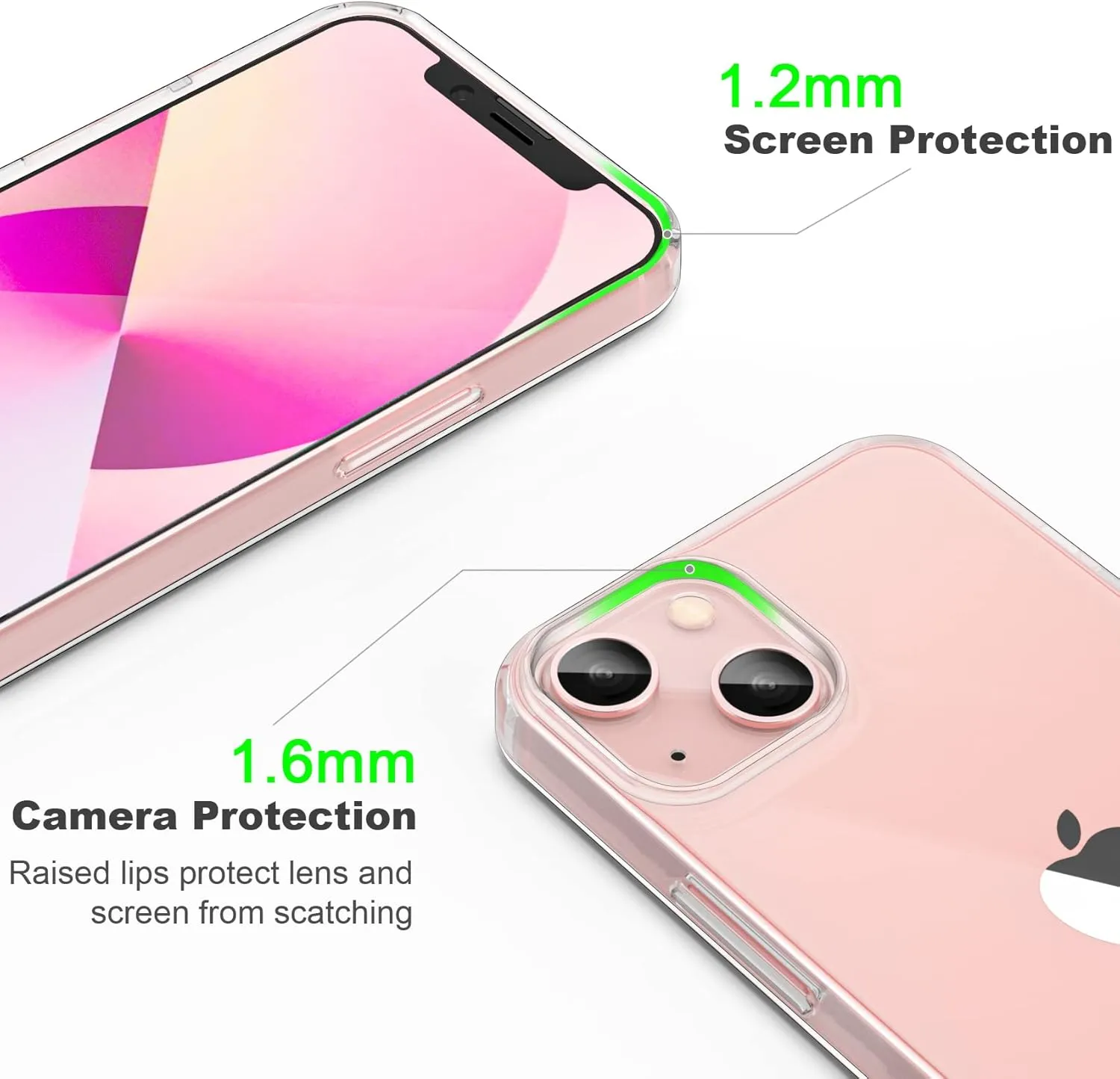 for iPhone 13 Case Clear, Transparent Soft Shockproof Protective Slim Thin Phone Bumper Phone Cases for iPhone 13
