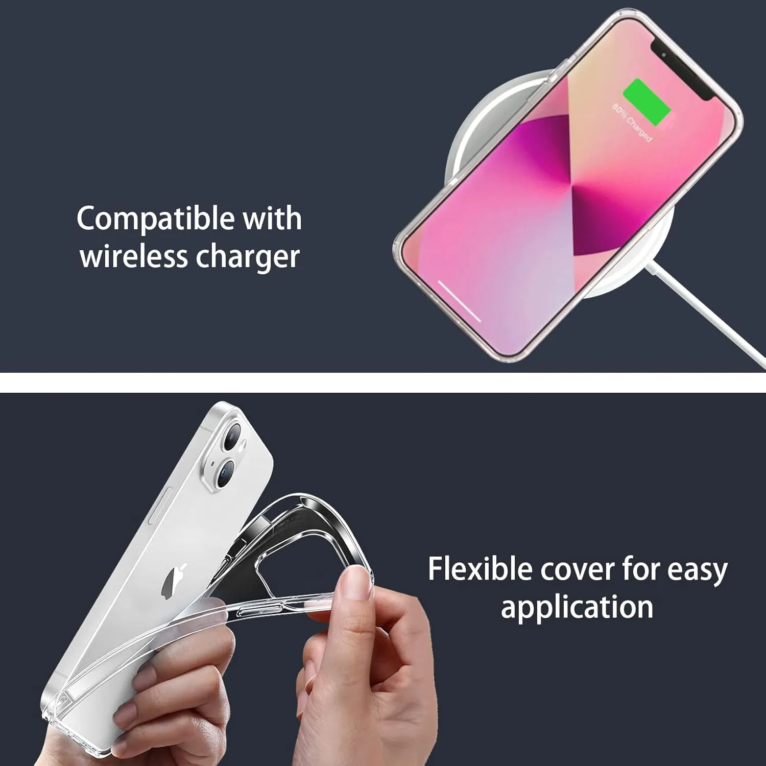 for iPhone 13 Case Clear, Transparent Soft Shockproof Protective Slim Thin Phone Bumper Phone Cases for iPhone 13
