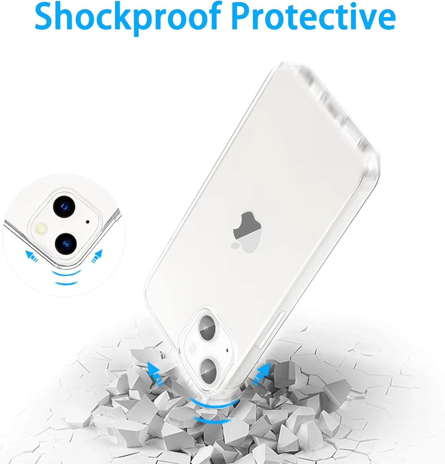 for iPhone 13 Case Clear, Transparent Soft Shockproof Protective Slim Thin Phone Bumper Phone Cases for iPhone 13