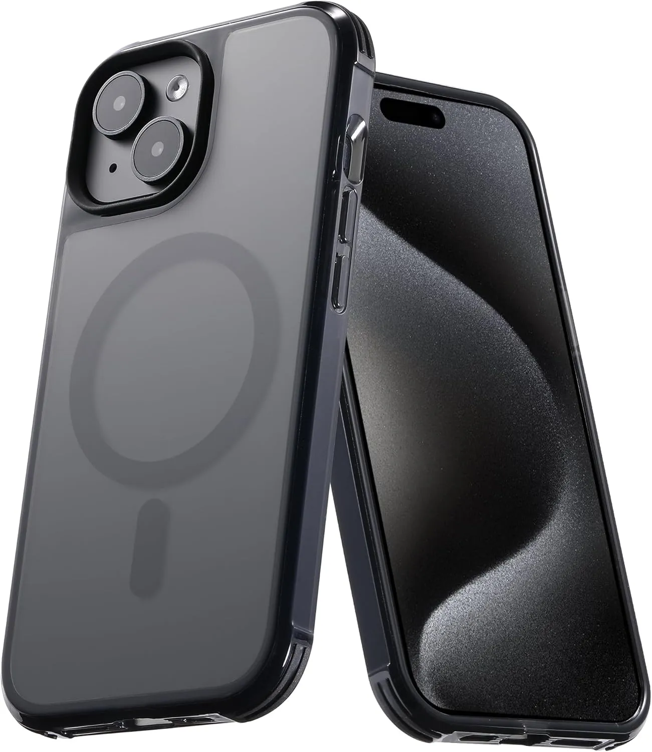 for iPhone 15 Bumper case Fits MagSafe 15FT Drop Resistant Anti-Yellowing Heavy Duty Shockproof Back Cover Fits iPhone 15 Phone Cases 6.1"Bumpper Case Black