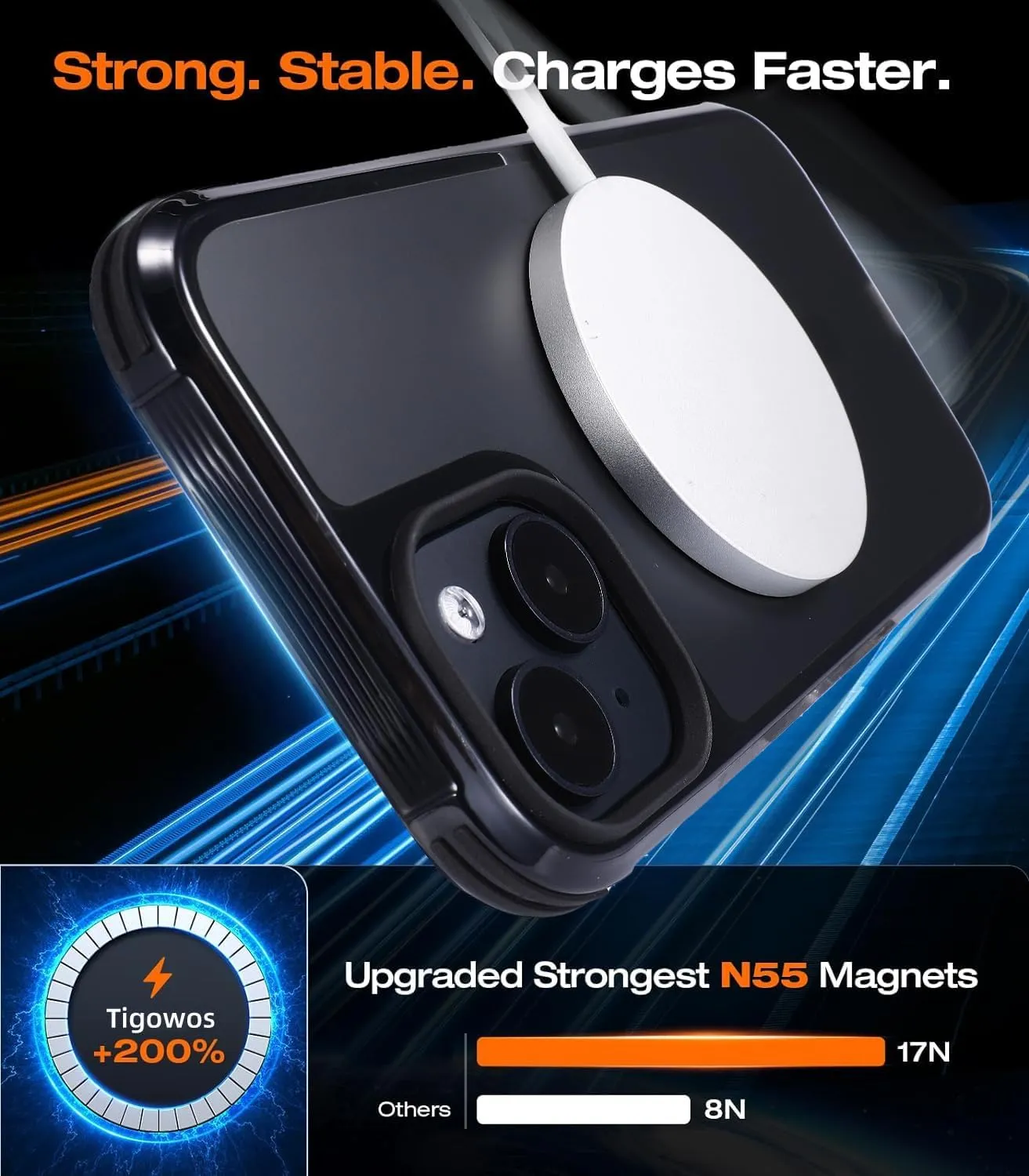 for iPhone 15 Bumper case Fits MagSafe 15FT Drop Resistant Anti-Yellowing Heavy Duty Shockproof Back Cover Fits iPhone 15 Phone Cases 6.1"Bumpper Case Black