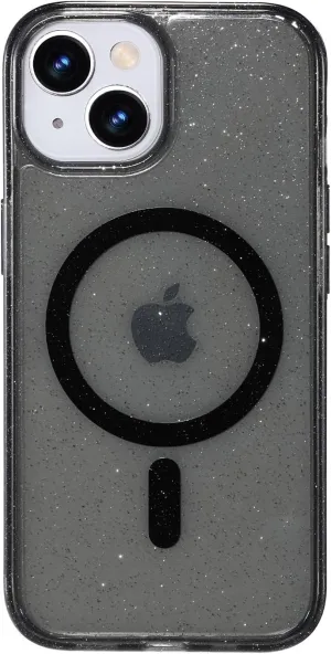 for iPhone 15 Glitter case Fits MagSafe Anti-Stain Non-Yellowing Shockproof Impact Case Fits iPhone 15 Phone Cases 6.1", Glitter Black