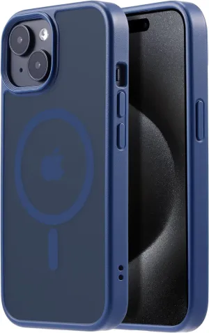 for iPhone 15 Magnetic case Fits MagSafe 15FT Drop Resistant Anti-Yellowing Heavy Duty Shockproof Back Cover Fits iPhone 15 Phone Cases 6.1"Blue