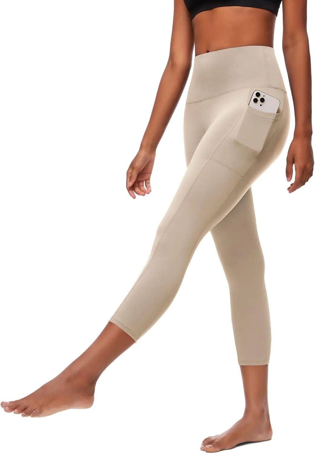 FULLSOFT Capri Leggings with Pockets High Waisted Capri Leggings for Women Workout Yoga Pants Capris