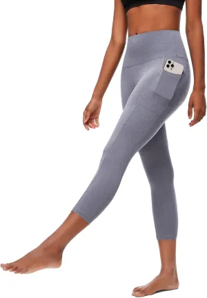 FULLSOFT Capri Leggings with Pockets High Waisted Capri Leggings for Women Workout Yoga Pants Capris