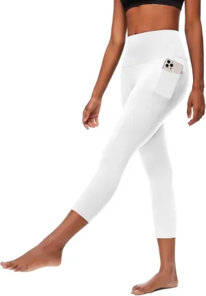 FULLSOFT Capri Leggings with Pockets High Waisted Capri Leggings for Women Workout Yoga Pants Capris