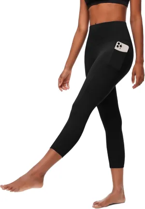 FULLSOFT Capri Leggings with Pockets High Waisted Capri Leggings for Women Workout Yoga Pants Capris