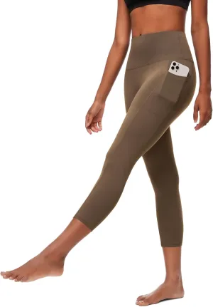 FULLSOFT Capri Leggings with Pockets High Waisted Capri Leggings for Women Workout Yoga Pants Capris
