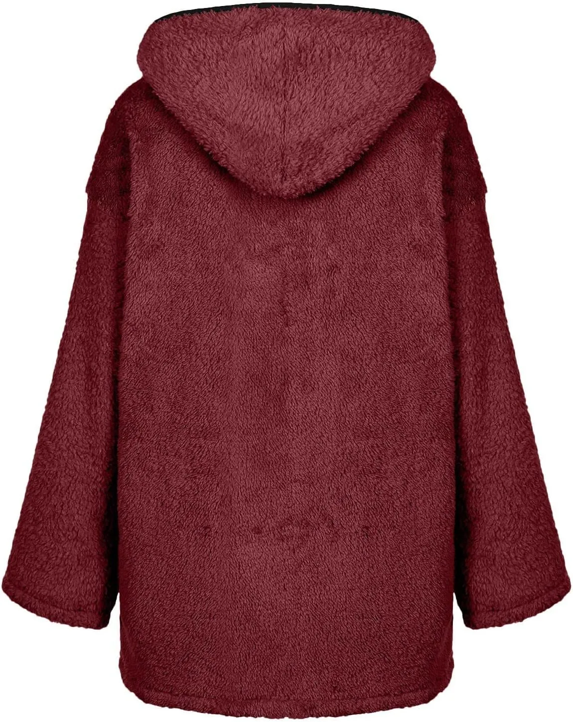 Fuzzy Fleece Jacket Women Full Zip Up Hooded Winter Coats Sherpa Lined Fluffy Hoodie Oversized Faux Fur Outerwear