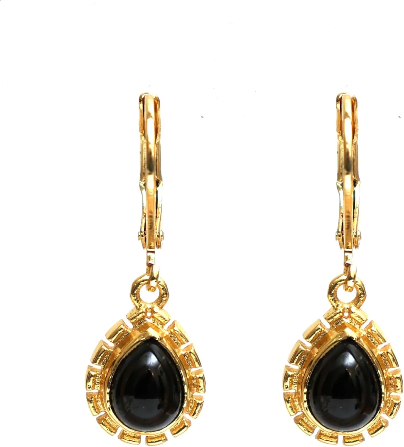 Gempires Gemstone Sunburst Drop Earrings for Women Handmade Gold-Plated Jewelry Dainty Leverback Earrings Minimalist Everyday Style Elegant Gift for Her